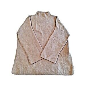 Urban Outfitters Mock Neck Sweater Womens ES-TP Tan Long sleeve, split bottom.